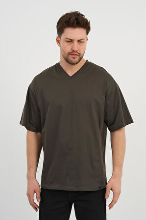 ALEXANDERGARDI V Yaka Oversize T-shirt (E24-742A)