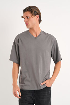 ALEXANDERGARDI V Yaka Oversize T-shirt (E24-742A)