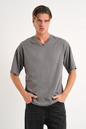 ALEXANDERGARDI V Yaka Oversize T-shirt (E24-742A)