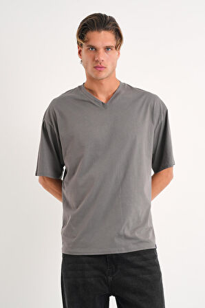 ALEXANDERGARDI V Yaka Oversize T-shirt (E24-742A)