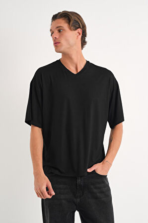 ALEXANDERGARDI V Yaka Oversize T-shirt (E24-742A)