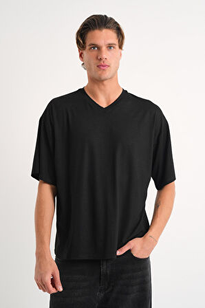 ALEXANDERGARDI V Yaka Oversize T-shirt (E24-742A)