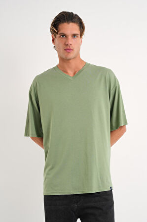 ALEXANDERGARDI V Yaka Oversize T-shirt (E24-742A)