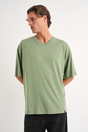 ALEXANDERGARDI V Yaka Oversize T-shirt (E24-742A)