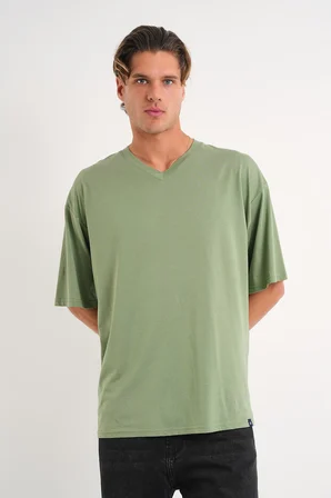 ALEXANDERGARDI V Yaka Oversize T-shirt (E24-742A)