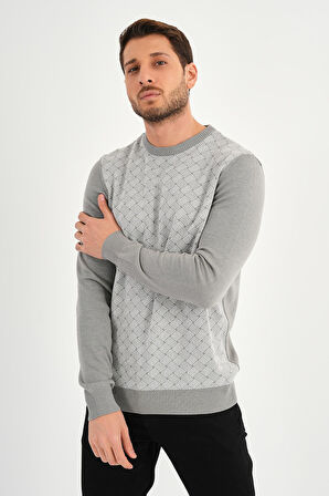 ALEXANDERGARDI BİSİKLET YAKA DESENLI REGULAR FİT KAZAK (E24-EZE-01)
