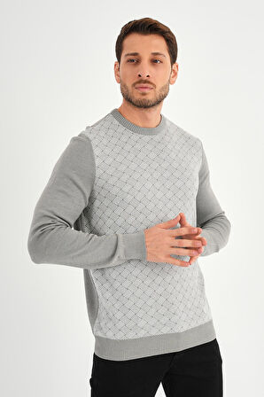 ALEXANDERGARDI BİSİKLET YAKA DESENLI REGULAR FİT KAZAK (E24-EZE-01)