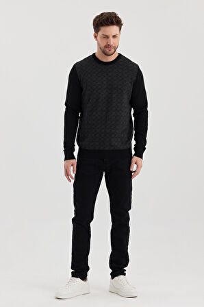 ALEXANDERGARDI BİSİKLET YAKA DESENLI REGULAR FİT KAZAK (E24-EZE-01)