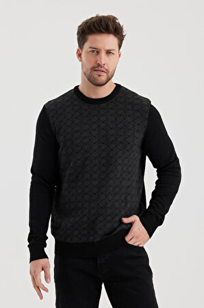 ALEXANDERGARDI BİSİKLET YAKA DESENLI REGULAR FİT KAZAK (E24-EZE-01)