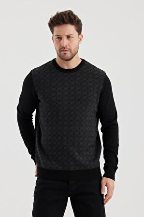 ALEXANDERGARDI BİSİKLET YAKA DESENLI REGULAR FİT KAZAK (E24-EZE-01)