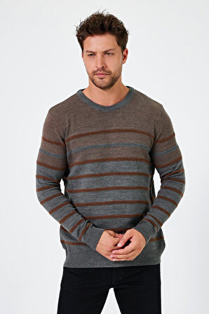 ALEXANDERGARDI BİSİKLET YAKA ÇİZGİLİ REGULAR FİT KAZAK (E24-EZE-20)