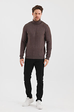 ALEXANDERGARDI BALIKÇI YAKA DÜZ RENK KARELİ REGULAR FİT TRİKO KAZAK (E24-EZE-23)