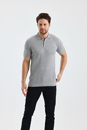 ALEXANDERGARDI DİK ÇİZGİLİ POLO YAKA SLİM FİT TRİKO T-SHIRT (E24-EZE-25)