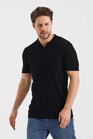 ALEXANDERGARDI DİK ÇİZGİLİ POLO YAKA SLİM FİT TRİKO T-SHIRT (E24-EZE-25)