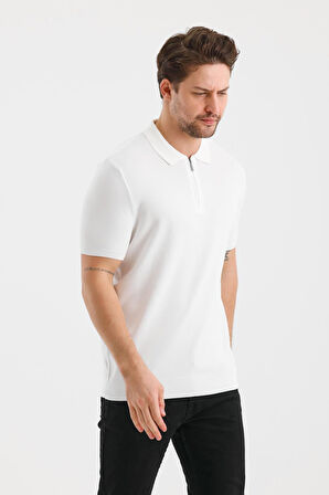 ALEXANDERGARDI FERMUARLI POLO YAKA REGULAR FİT T-SHIRT (E24-EZE-31)