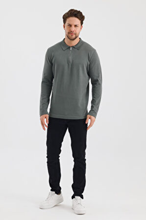 ALEXANDERGARDI FERMUARLI POLO YAKA REGULAR FİT KAZAK (E24-EZE-37)