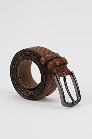 Erkek Doku Detaylı Hakiki Deri Kemer (E24-KEMER-03)