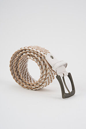 Örgü Detaylı Hakiki Deri Kemer (E24-KEMER-10)