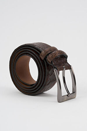 Alexandergardi Deri Detaylı Dokulu Hakiki Deri Kemer (E24-KEMER-20)