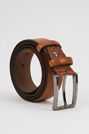 Alexandergardi Erkek Doku Detaylı Desenli Hakiki Deri Kemer (E24-KEMER-21)