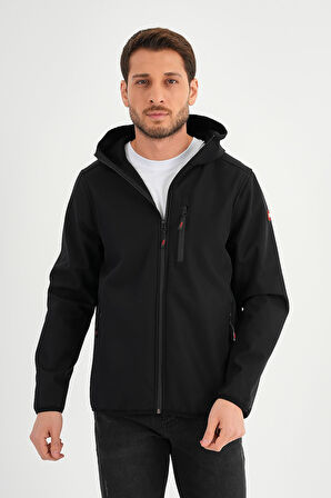 ALEXANDERGARDI FERMUARLI İÇİ POLARLI SU İTİCİ SOFTSHELL KUMAŞ KAPÜŞONLU MONT (E24-MNT-01)