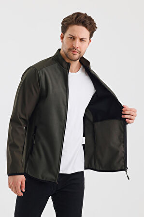 ALEXANDERGARDI DİK YAKA FERMUARLI ASTARSIZ İÇİ POLAR SU İTİCİ SOFTSHELL KUMAŞ MONT (E24-MNT-02)