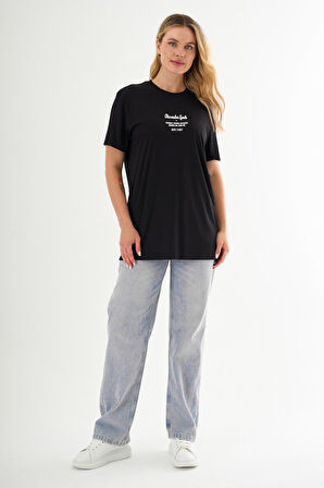 ALEXANDERGARDI Önü Baskılı Bisiklet Yaka T-shirt