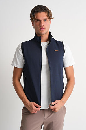 ALEXANDERGARDI Dik Yaka Fermuarlı Yandan Cepli Kolsuz Yelek