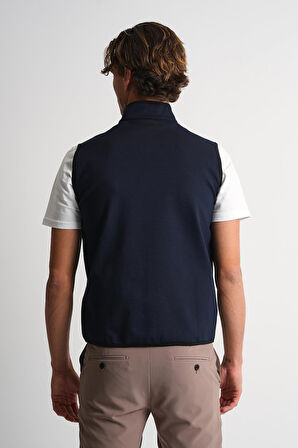 ALEXANDERGARDI Dik Yaka Fermuarlı Yandan Cepli Kolsuz Yelek