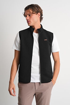 ALEXANDERGARDI Dik Yaka Fermuarlı Yandan Cepli Kolsuz Yelek