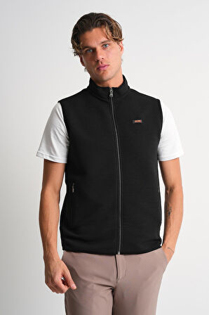 ALEXANDERGARDI Dik Yaka Fermuarlı Yandan Cepli Kolsuz Yelek