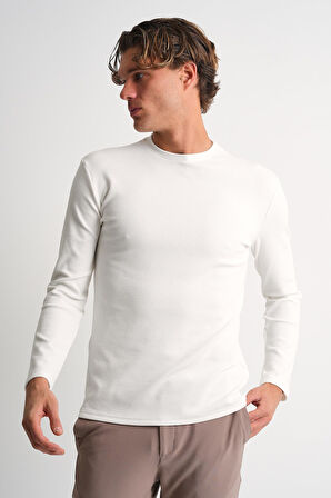 ALEXANDERGARDI Bisiklet Yaka Dar Kesim Uzun Kollu Erkek T-shirt