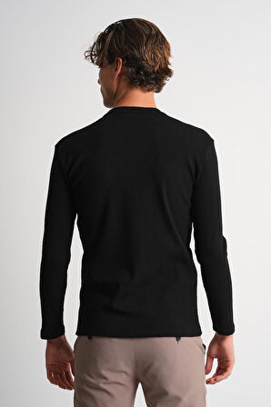 ALEXANDERGARDI Bisiklet Yaka Dar Kesim Uzun Kollu Erkek T-shirt