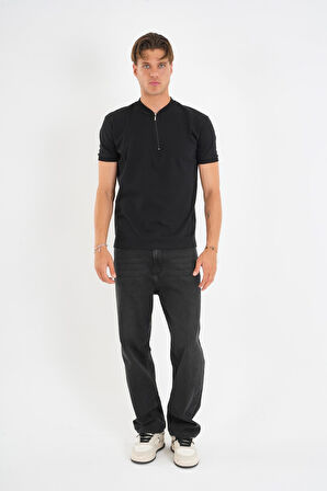 ALEXANDERGARDI Fermuarlı Yaka Detaylı Erkek T-shirt