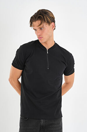 ALEXANDERGARDI Fermuarlı Yaka Detaylı Erkek T-shirt