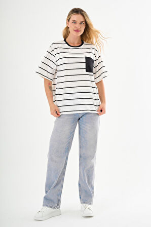 ALEXANDERGARDI Cep Detaylı Çizgili T-shirt