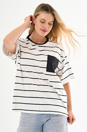 ALEXANDERGARDI Cep Detaylı Çizgili T-shirt