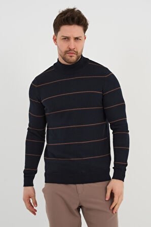 ALEXANDERGARDI Yarım Boğazlı Desenli Triko Kazak (e21-18113)