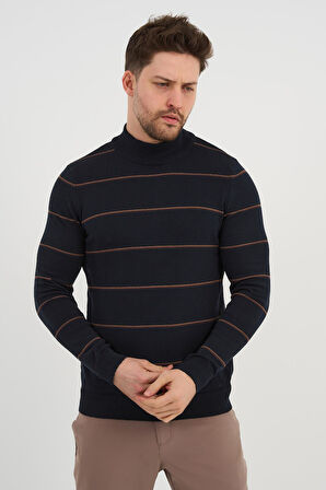 ALEXANDERGARDI Yarım Boğazlı Desenli Triko Kazak (e21-18113)