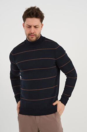 ALEXANDERGARDI Yarım Boğazlı Desenli Triko Kazak (e21-18113)