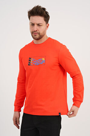 ALEXANDERGARDI Bisiklet Yaka Baskılı Uzun Kollu Sweatshirt (E25-724A)