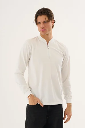Hakim Yaka Yarım Fermuarlı Erkek Sweatshirt