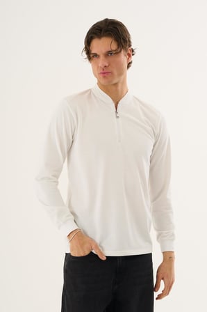 Hakim Yaka Yarım Fermuarlı Erkek Sweatshirt