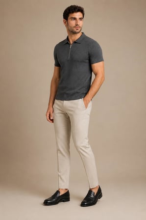 Polo Yaka Fermuarlı T-shirt