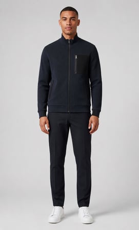 Cep Detaylı Fermuarlı Dik Yaka Sweatshirt
