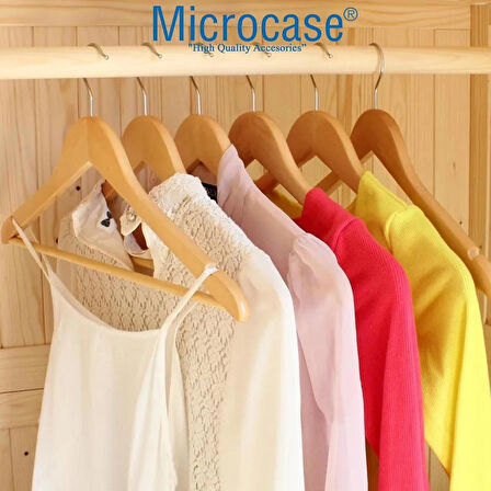 Microcase Ahşap Görünümlü Plastik Elbise Askısı A Kalite 20 adet  KAHVERENGİ AL4494