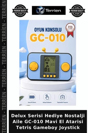 Delux Serisi Hediye Nostalji Aile GC-010 Mavi El Atarisi Tetris Gameboy Joystick