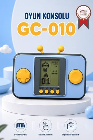 Delux Serisi Hediye Nostalji Aile GC-010 Mavi El Atarisi Tetris Gameboy Joystick
