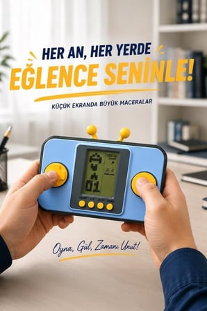 Delux Serisi Hediye Nostalji Aile GC-010 Mavi El Atarisi Tetris Gameboy Joystick