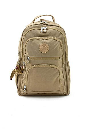  Sanmorris Unisex Suya Dayanıklı Krinkıl Kumaş Çok Gözlü Orta Boy Laptop Okul ve Sırt Çantası